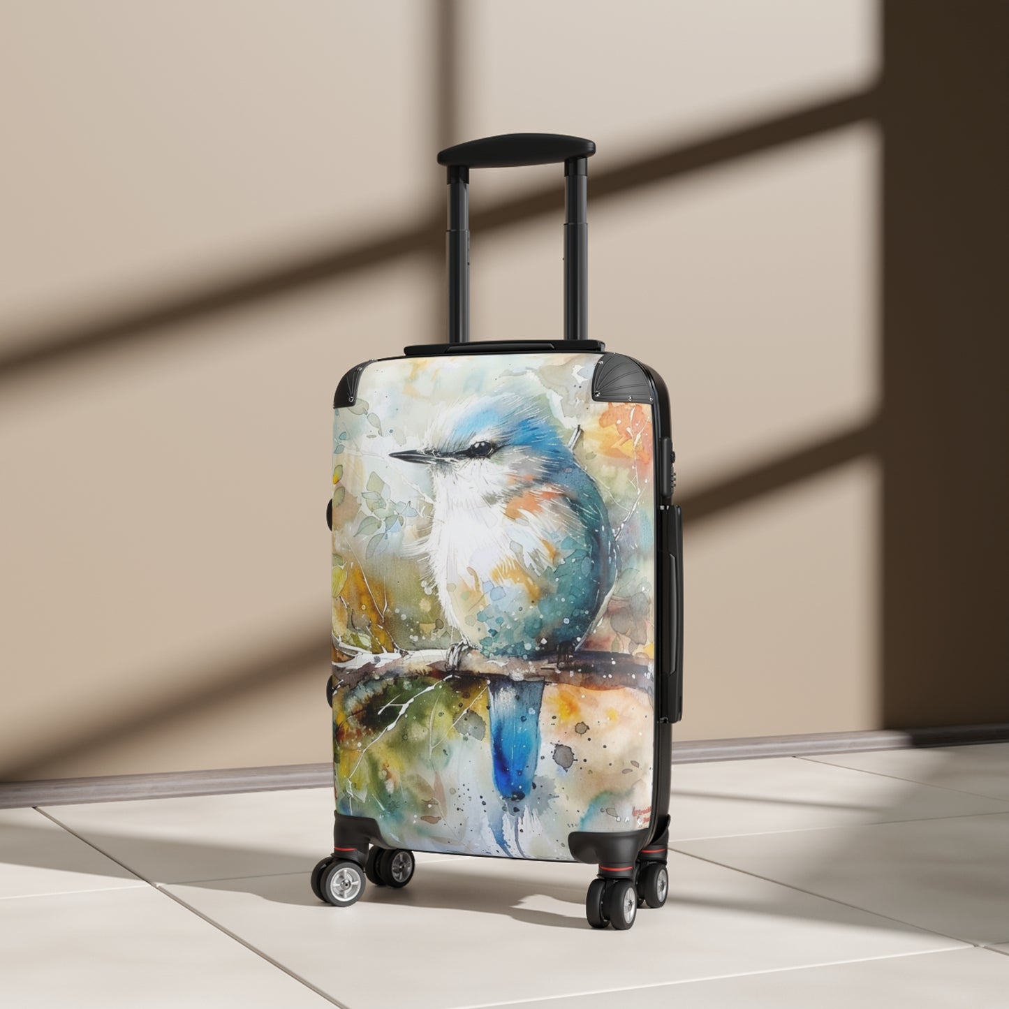 Western Bluebird Suitcase | Wildlife luggage Bird Duffle Travel Bag Carryon Nature Watercolor Animals Beauty Traveling Baggage Gear