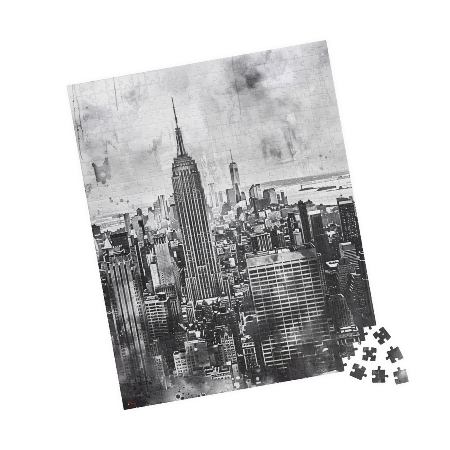 New York City Jigsaw Puzzles, 110/252/520/1014 Pieces, Watercolor Style, Monochrome, 100% Chipboard, Glossy Laminated, Ages 9+