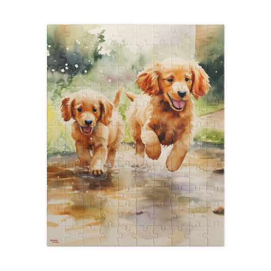 Golden Retriever Puppies Puzzle (110, 252, 520, 1014-piece) Family Pet Jigsaw Jig Saw Tabletop Games Hobbies Adult Teen Kids Canine K9