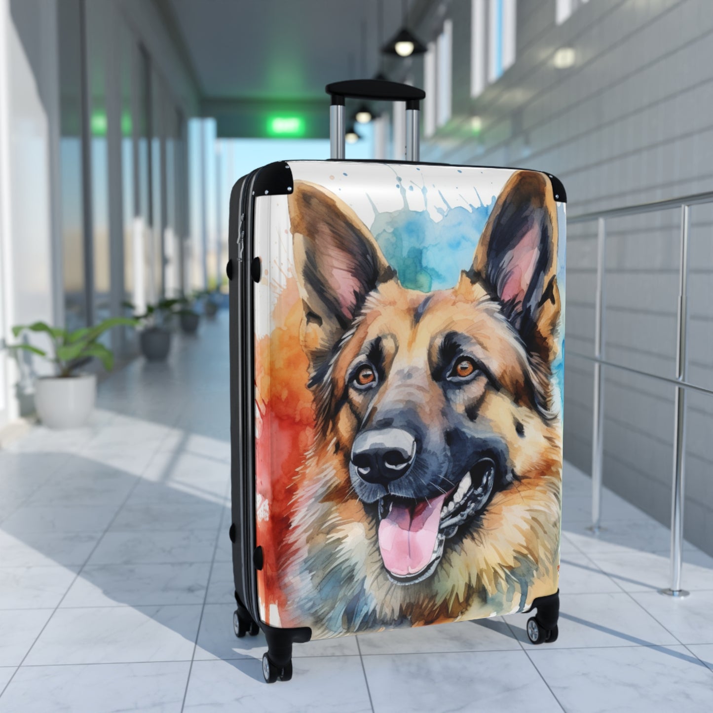 German Shepherd Suitcase by Firechick Designs | Mastiff Police Guard Security Dog Family Pet K9 Canine Man's Best Friend Puppy Dogs Bag