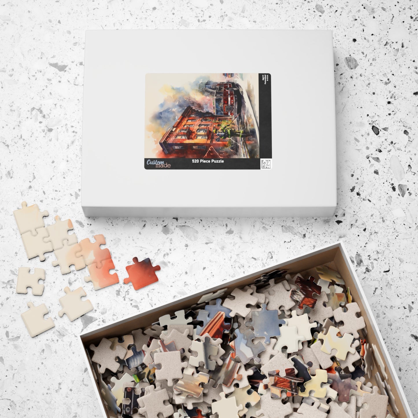 Rowhouse Fire Puzzle (500, 1014-piece) | Firefighters Fighting Fire Service Decor Collection Dept Fireman Jigsaw Game Engine