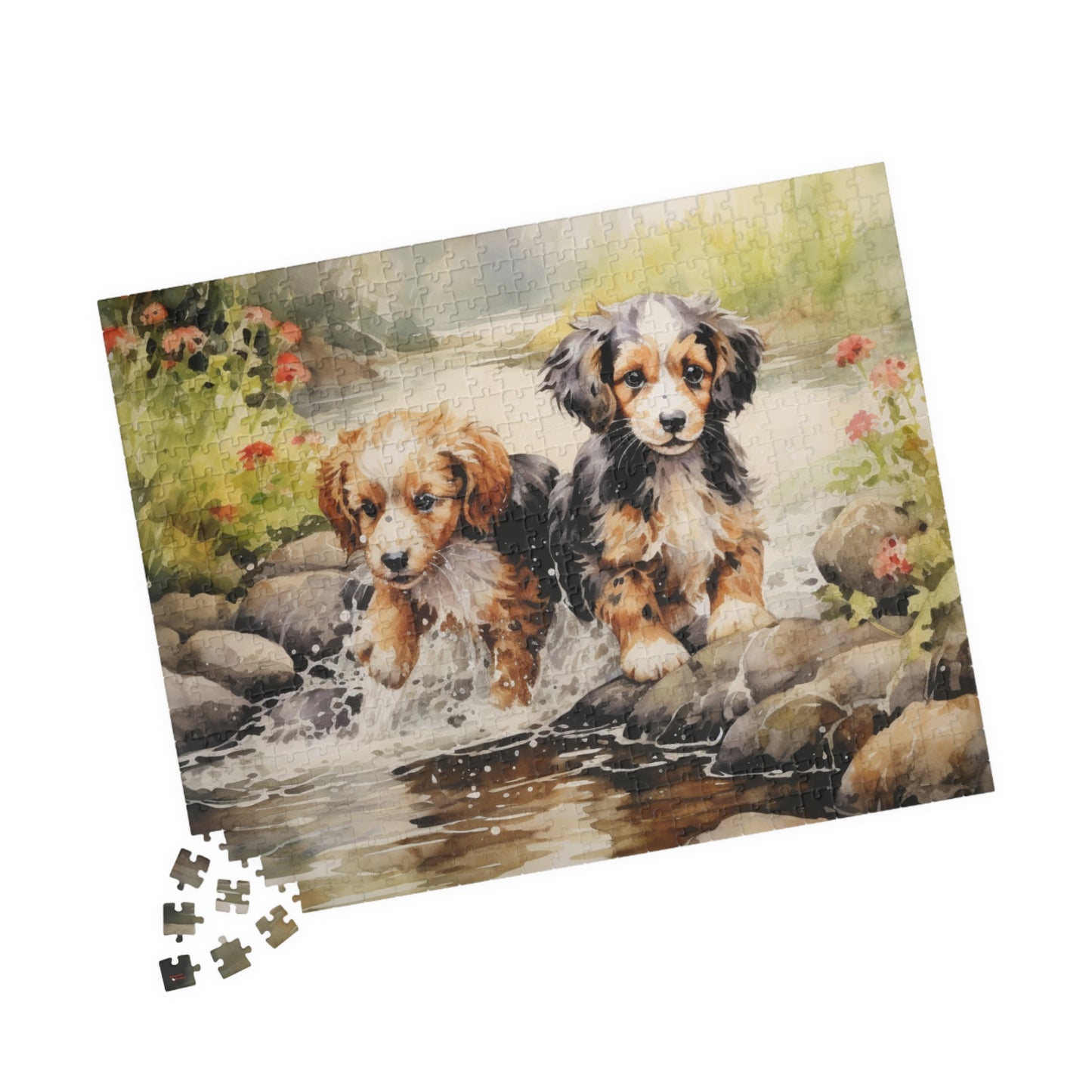 Puppies at Play Puzzle (110, 252, 500, 1014-piece) | Dogs Pets Puppy Animal Lovers Cute Adorable Art Canine K9 1000 Piece Jig Saw