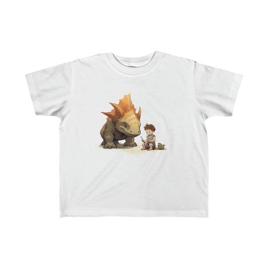 Me and my Monster Toddler's Fine Jersey Tee | Dinosaur Shirt Dino Top Kids Child Children Triceratops Lizard My Dog Friend Stegosaurus