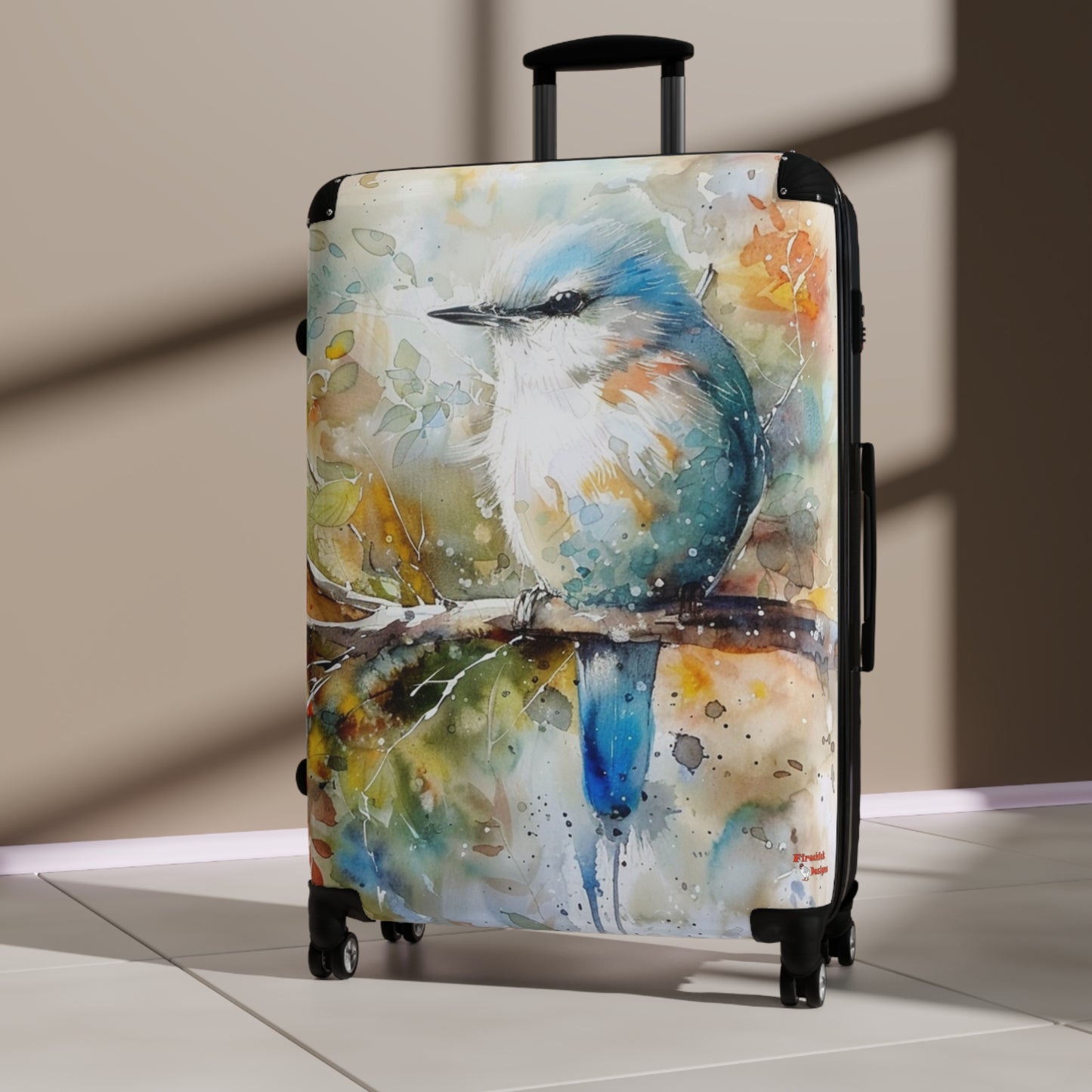 Western Bluebird Suitcase | Wildlife luggage Bird Duffle Travel Bag Carryon Nature Watercolor Animals Beauty Traveling Baggage Gear