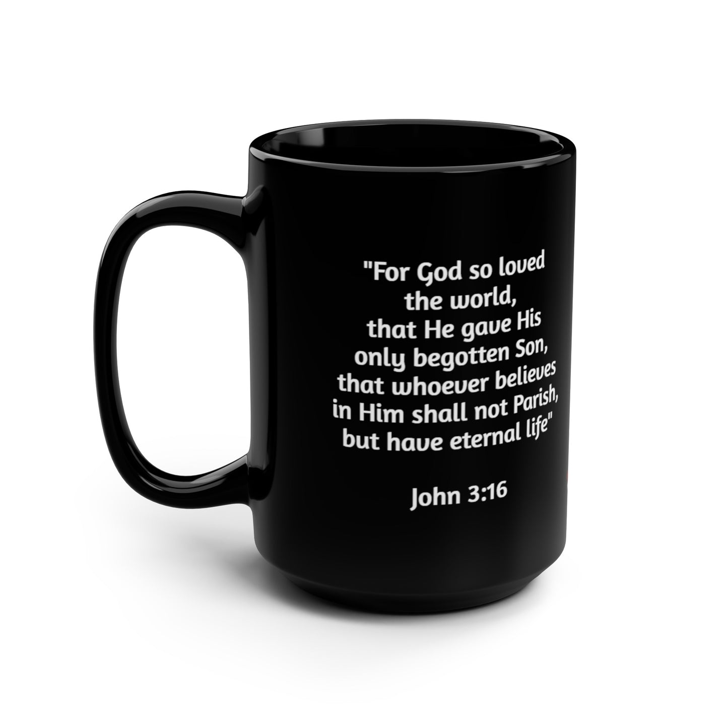 Firechick Designs Coffee Mugs with Bible Verses, 15oz Ceramic, 3 Variations, Black