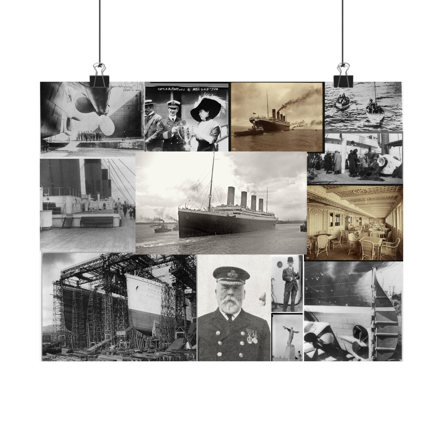 Titanic Posters, Matte Horizontal, Historical Photos, 11x9, 13x10, and 10x10 inches available, Giclée Print, Archival paper