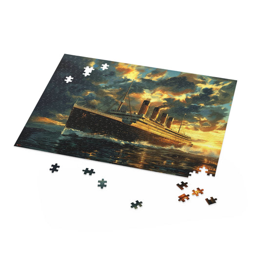 Titanic Puzzle, 3 Sizes to Choose From, 120 to 500 Pieces, Gorgeous Image of the Ship at Sunrise