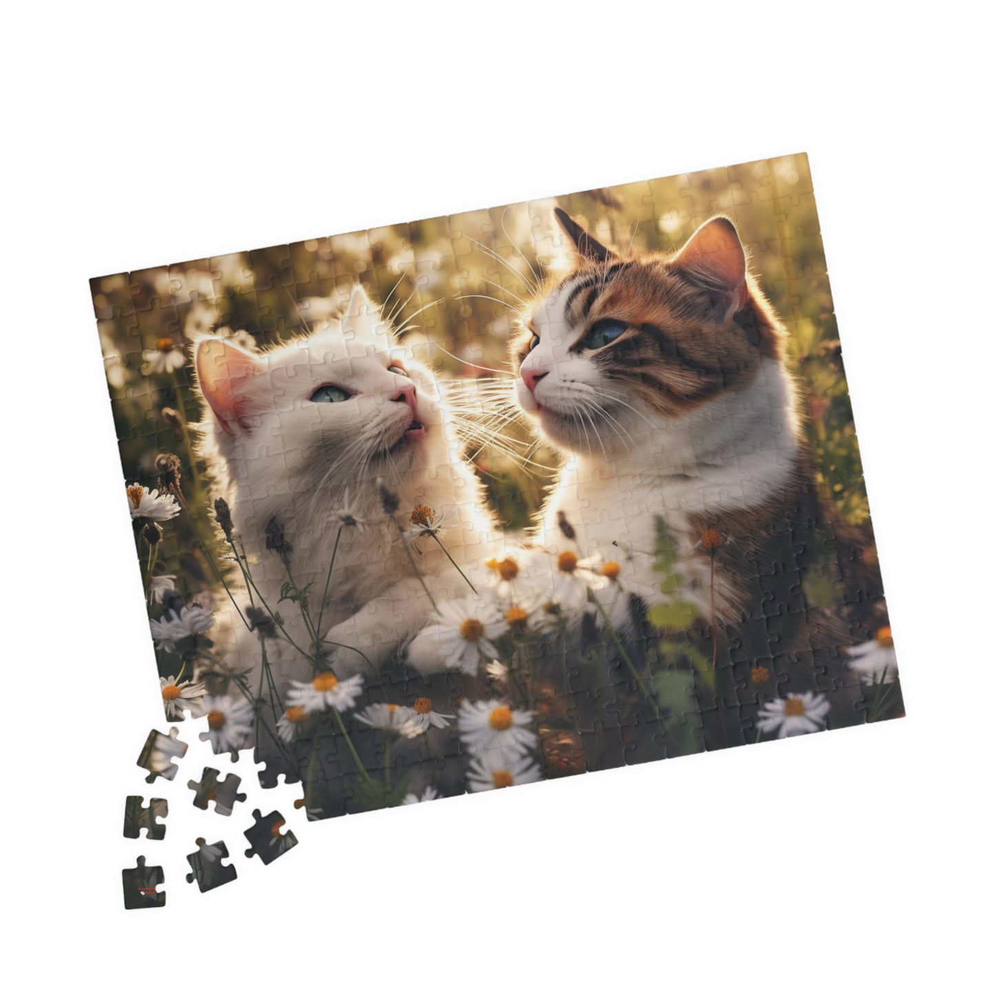 Cats in Wildflowers Jigsaw Puzzle (110, 252, 520, 1014-piece)1000 Kitten Kitty Cat Lady Pussycat Feline Jig Saw Animals Ailurophile Girls Women Woman