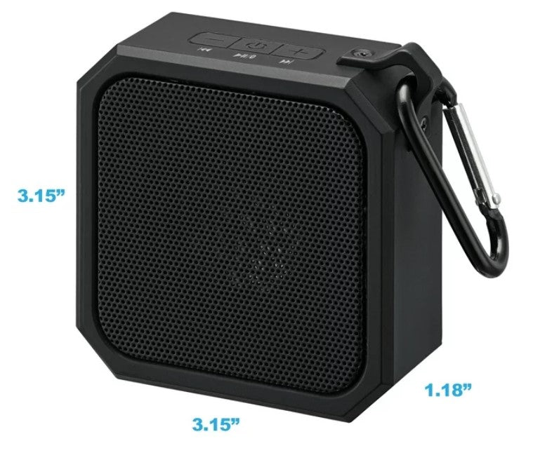 Blackwater Outdoor Bluetooth Speaker, Dinosaur Design, 3W Output, IPX6 Water Resistant, 2+ Hour Battery, Carabiner Clip