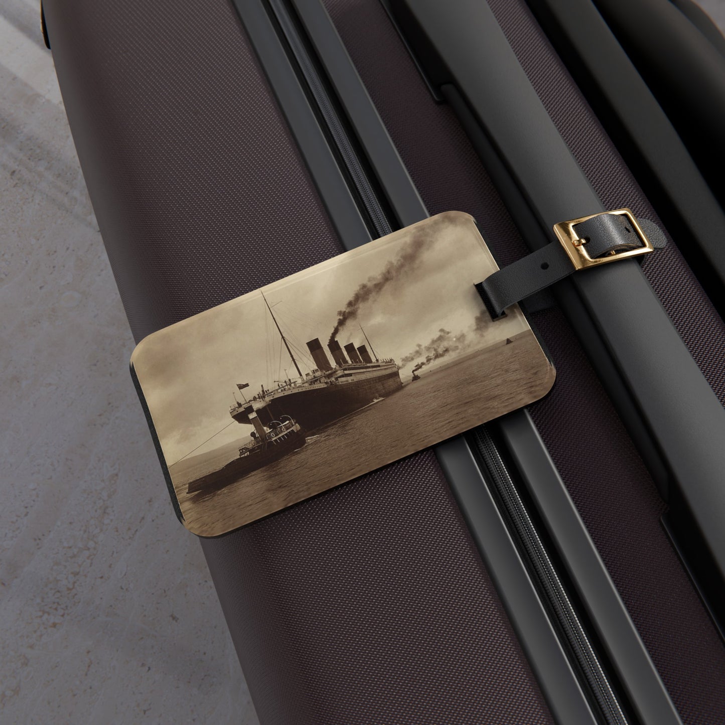 Titanic Acrylic Luggage Tags, 2.4 x 4 inches, 3 Design options, Leather Strap