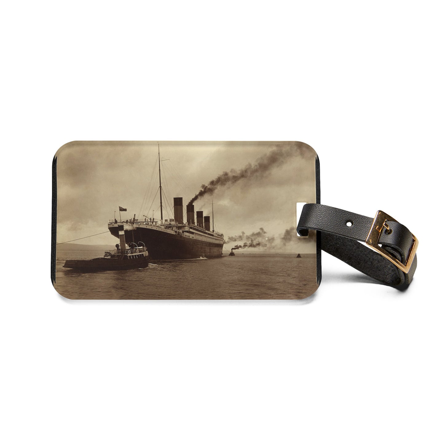 Titanic Acrylic Luggage Tags, 2.4 x 4 inches, 3 Design options, Leather Strap