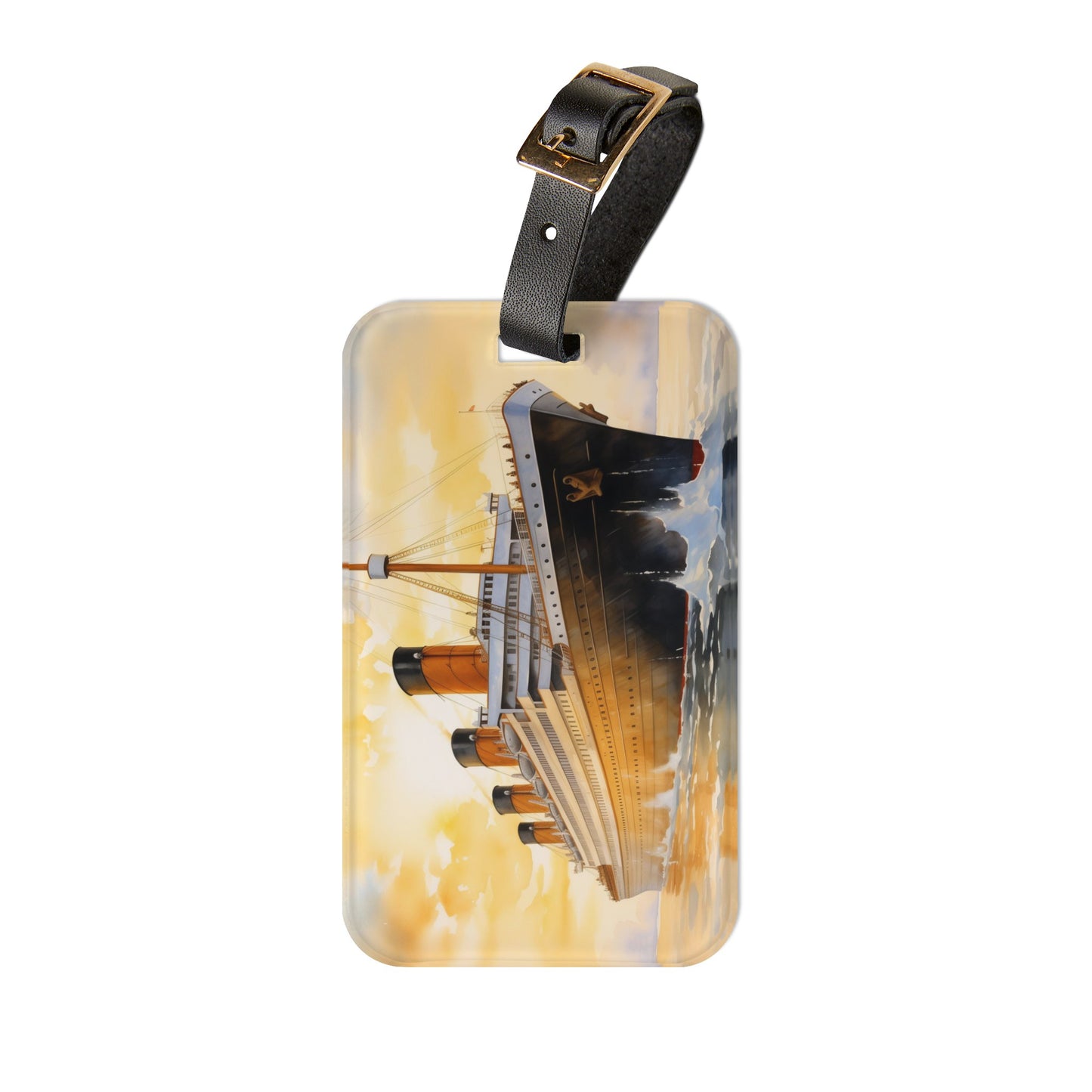 Titanic Acrylic Luggage Tags, 2.4 x 4 inches, 3 Design options, Leather Strap