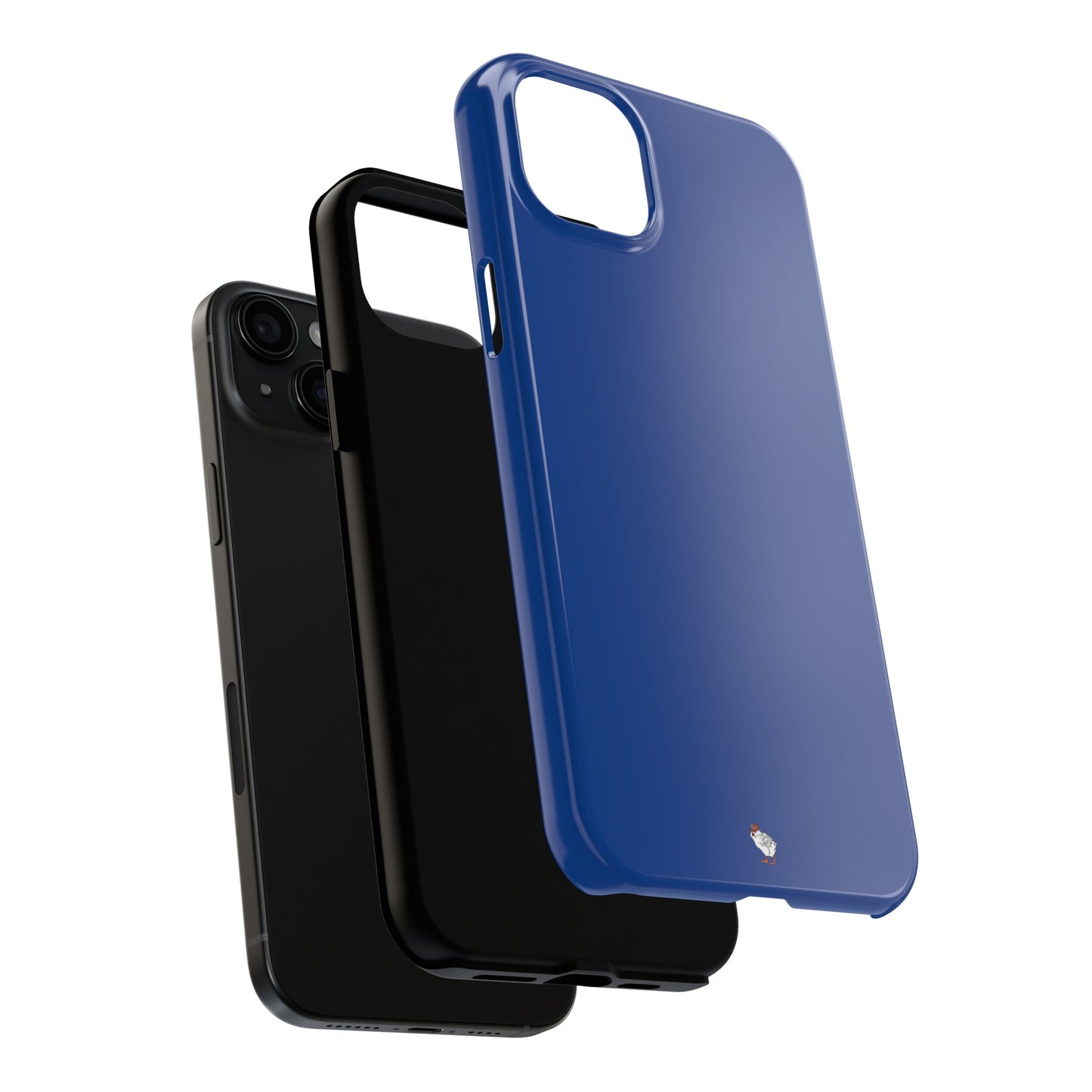 Firechick Designs iPhone 15, 15 Pro, 15 Plus, 15 Pro Max Cases, Dark Blue, Polycarbonate/TPU, 2-Piece Design, Impact Resistant, Wireless Charging Compatible