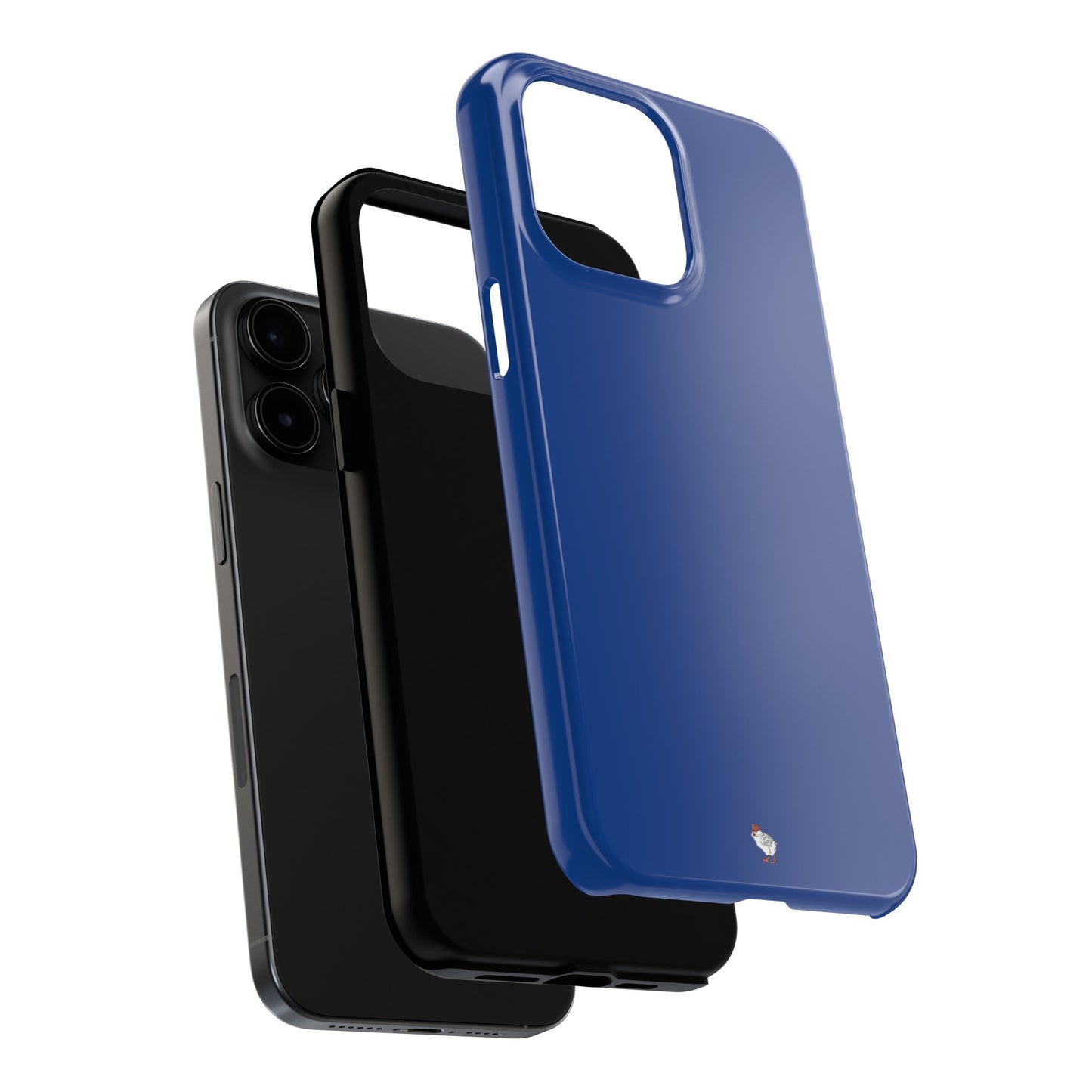 Firechick Designs iPhone 15, 15 Pro, 15 Plus, 15 Pro Max Cases, Dark Blue, Polycarbonate/TPU, 2-Piece Design, Impact Resistant, Wireless Charging Compatible