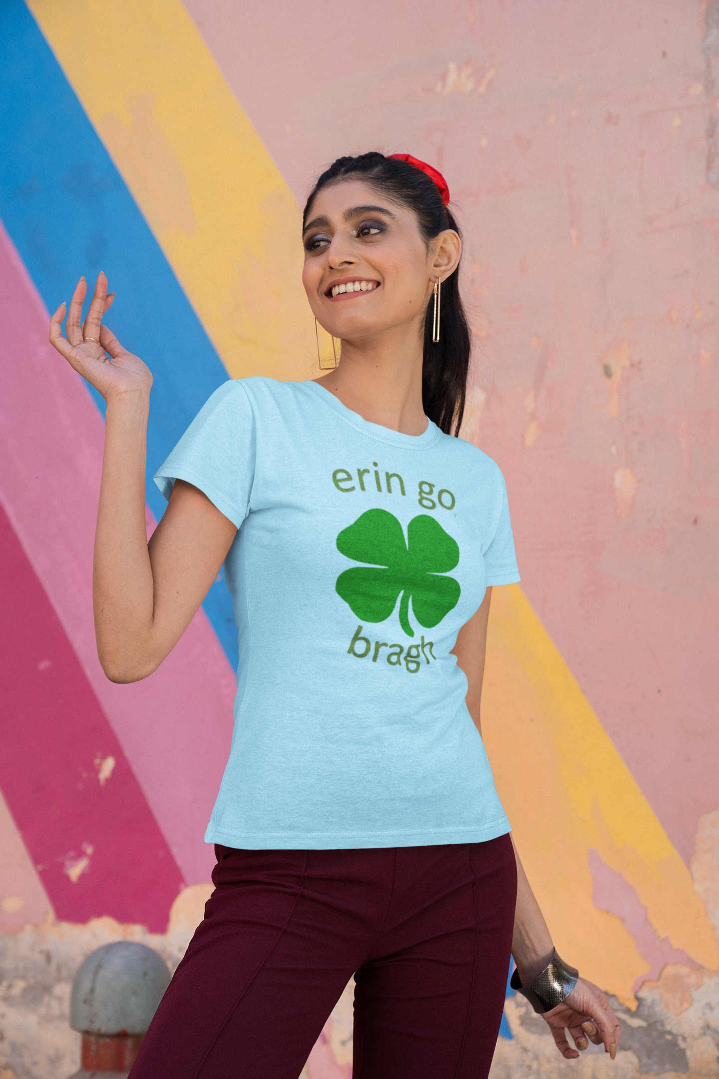 Firechick Designs "Erin Go Bragh" Women's Soft-style Tee Ireland Forever T-shirt St Patrick's Day