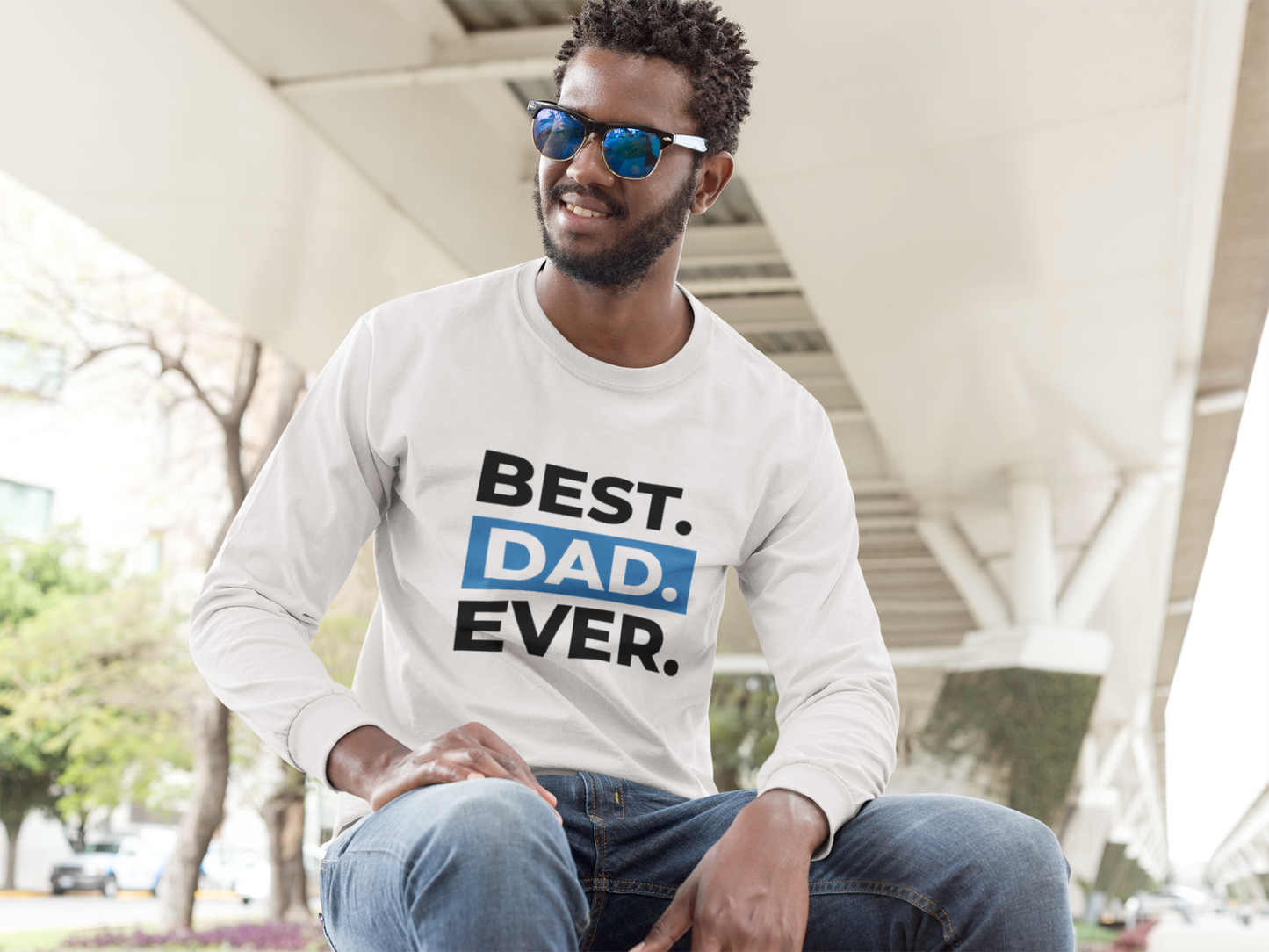 Best Dad Ever Unisex Performance Long Sleeve Shirt | Dad's Tee | Sun shirt | Sunburn Protection | Father's Day T-Shirt