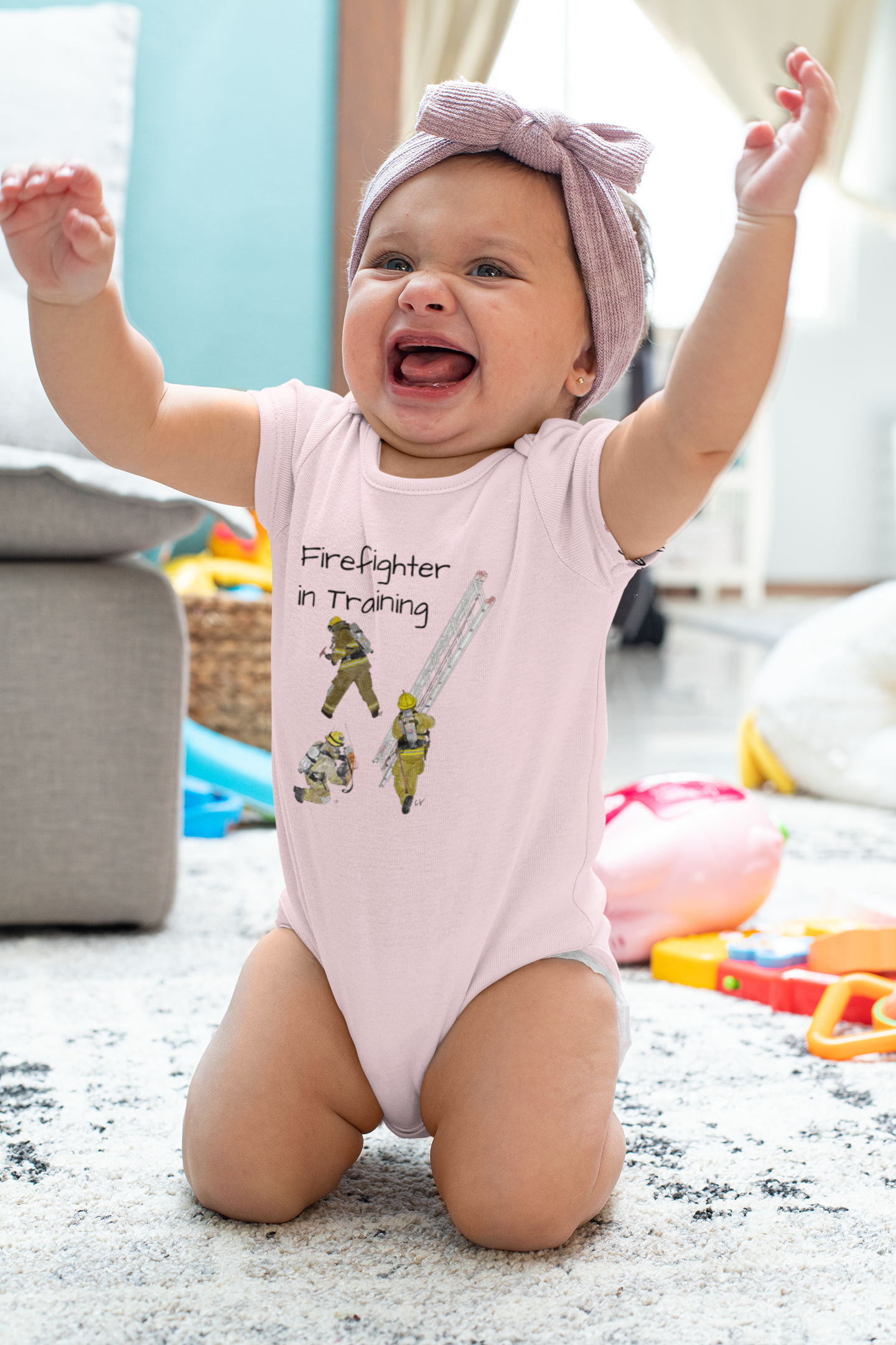 Firechick Designs "Firefighter in Training" Infant Fine Jersey Bodysuit