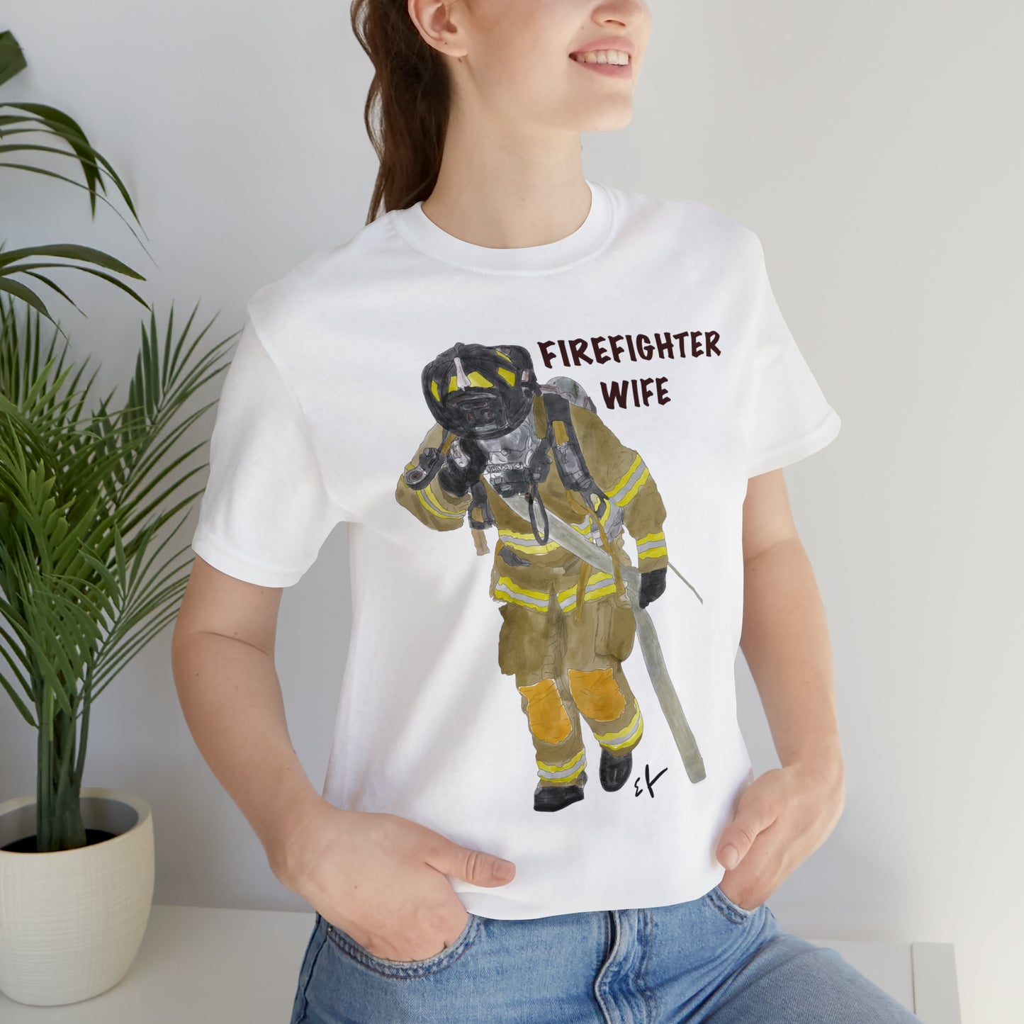 Firefighter Wife Unisex Jersey Short Sleeve Tee | Firefighter Spouse Shirt | Gift from Fireman Husband | Firefighter Wives Gifts