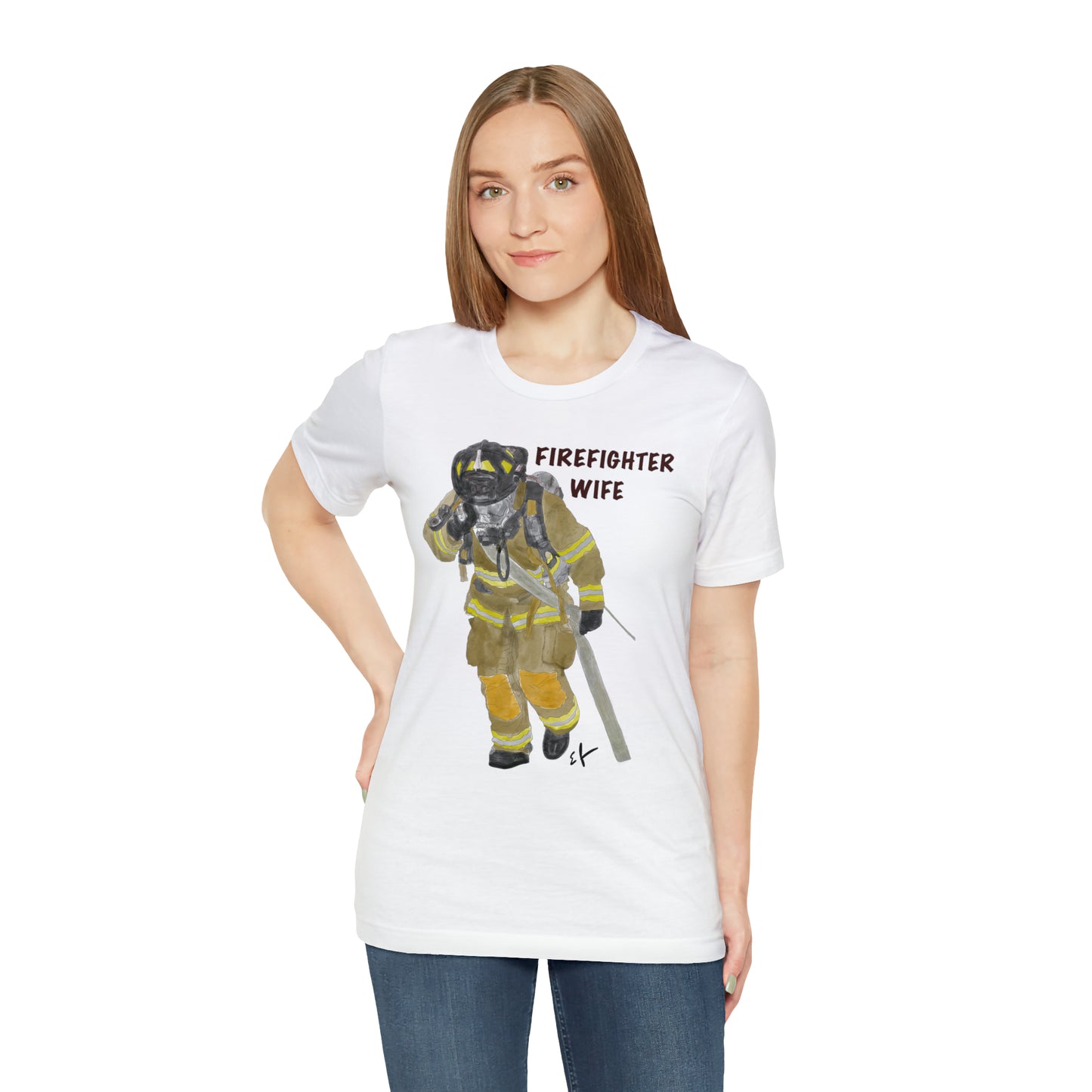 Firefighter Wife Unisex Jersey Short Sleeve Tee | Firefighter Spouse Shirt | Gift from Fireman Husband | Firefighter Wives Gifts