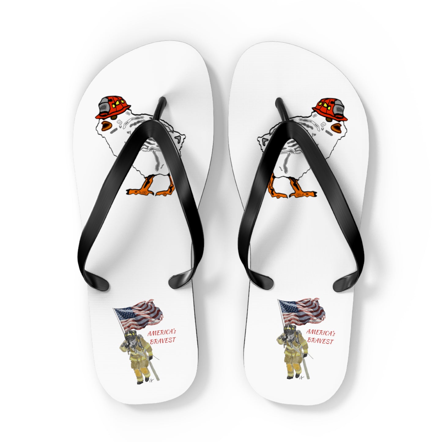 Firechick Designs Flip Flops |  Firefighter Firewoman Wife Wives Ladies in the Fire Service Family Sandals Beach Wear