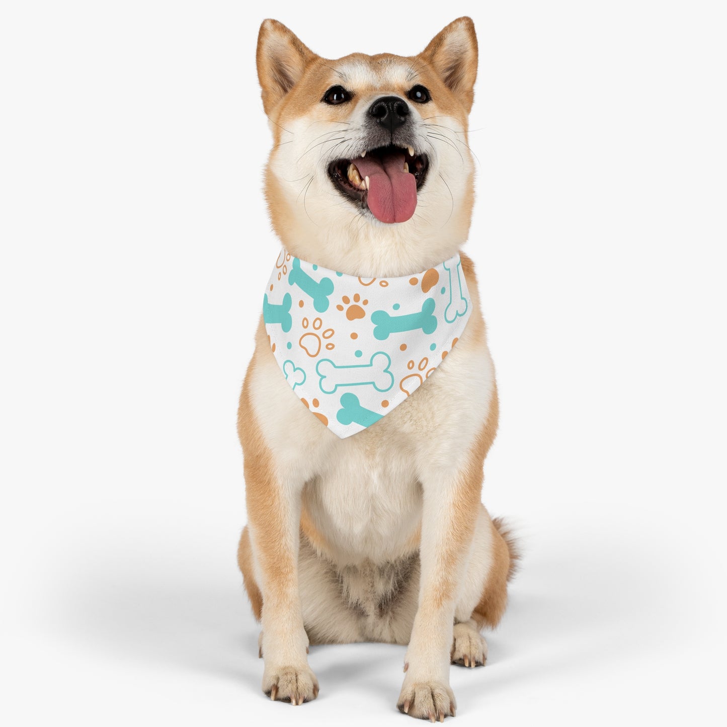 Paw Prints and Bones Pet Bandana Collar | Collar and Scarf set | Cool Fun Dog Cat Scarf Puppy Kitten Canine Feline Accessories