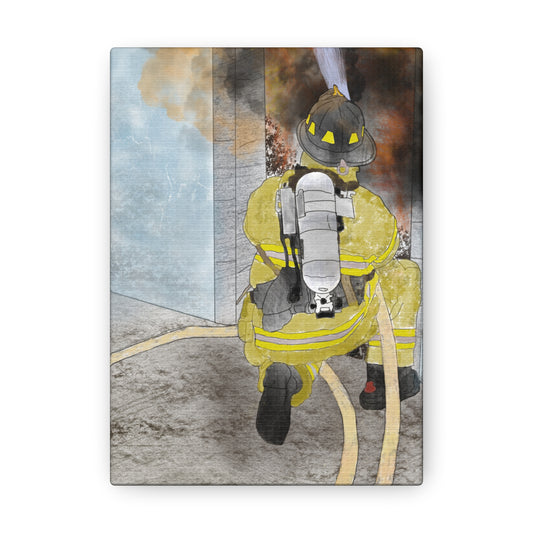 Firechick Designs Firefighter "A Day at the Office" Canvas Gallery Wraps Firefighters Art Wall Home Decor Wall Art Fireman Gifts Gift