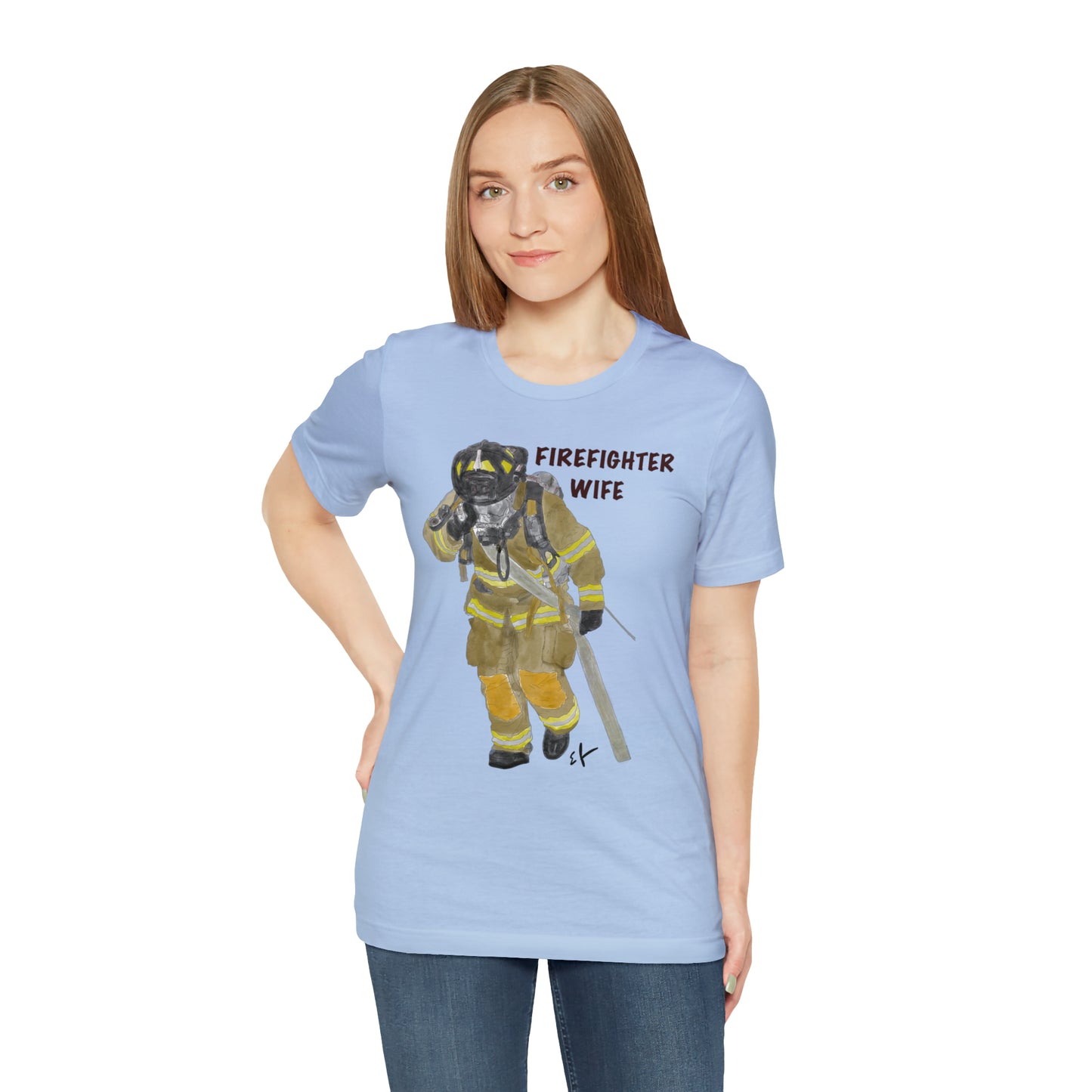 Firefighter Wife Unisex Jersey Short Sleeve Tee | Firefighter Spouse Shirt | Gift from Fireman Husband | Firefighter Wives Gifts