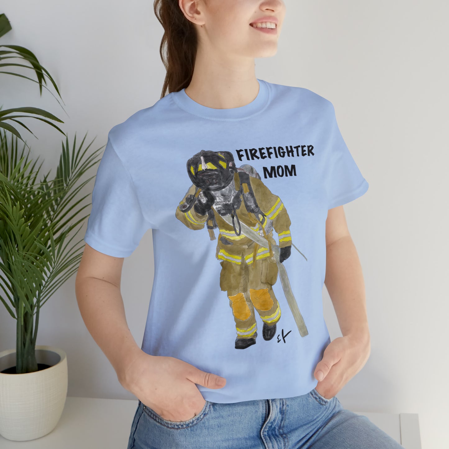 Firefighter Mom Unisex Jersey Short Sleeve Tee | Mother of Fireman Gift | Firemen Moms Mothers