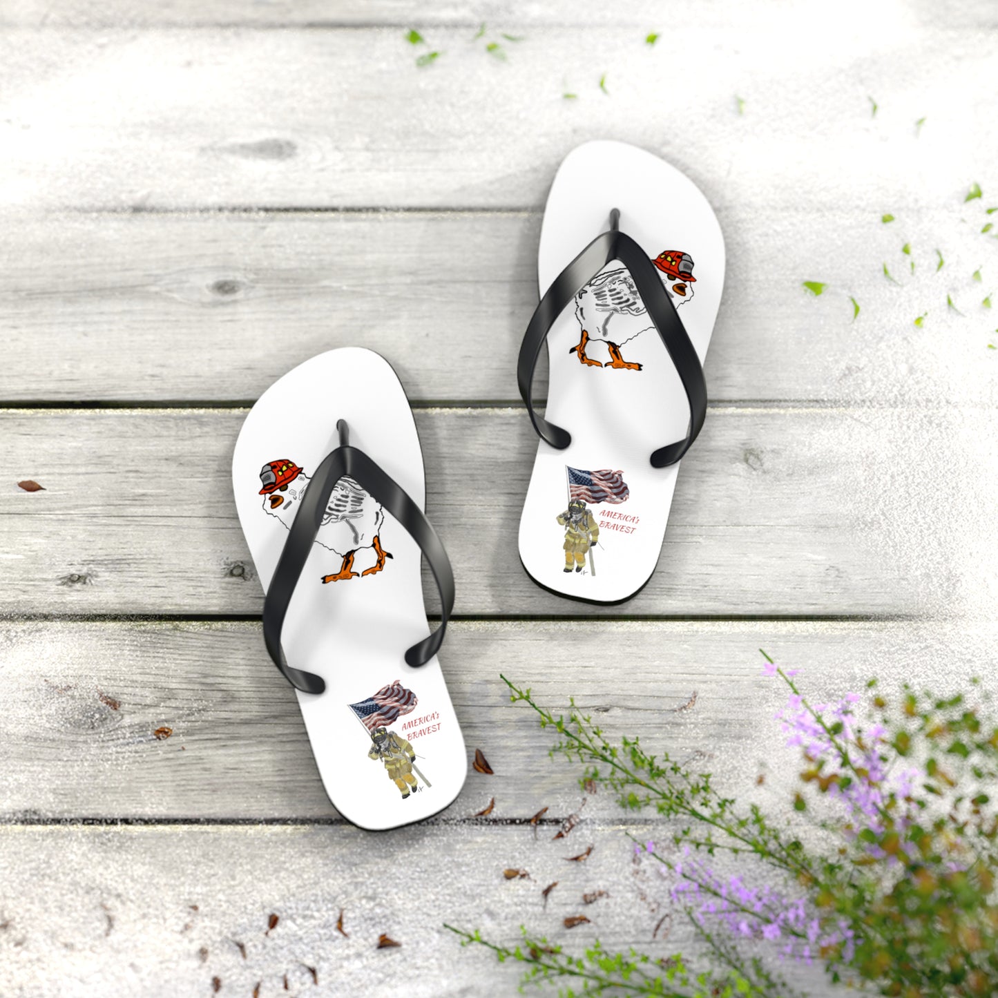 Firechick Designs Flip Flops |  Firefighter Firewoman Wife Wives Ladies in the Fire Service Family Sandals Beach Wear