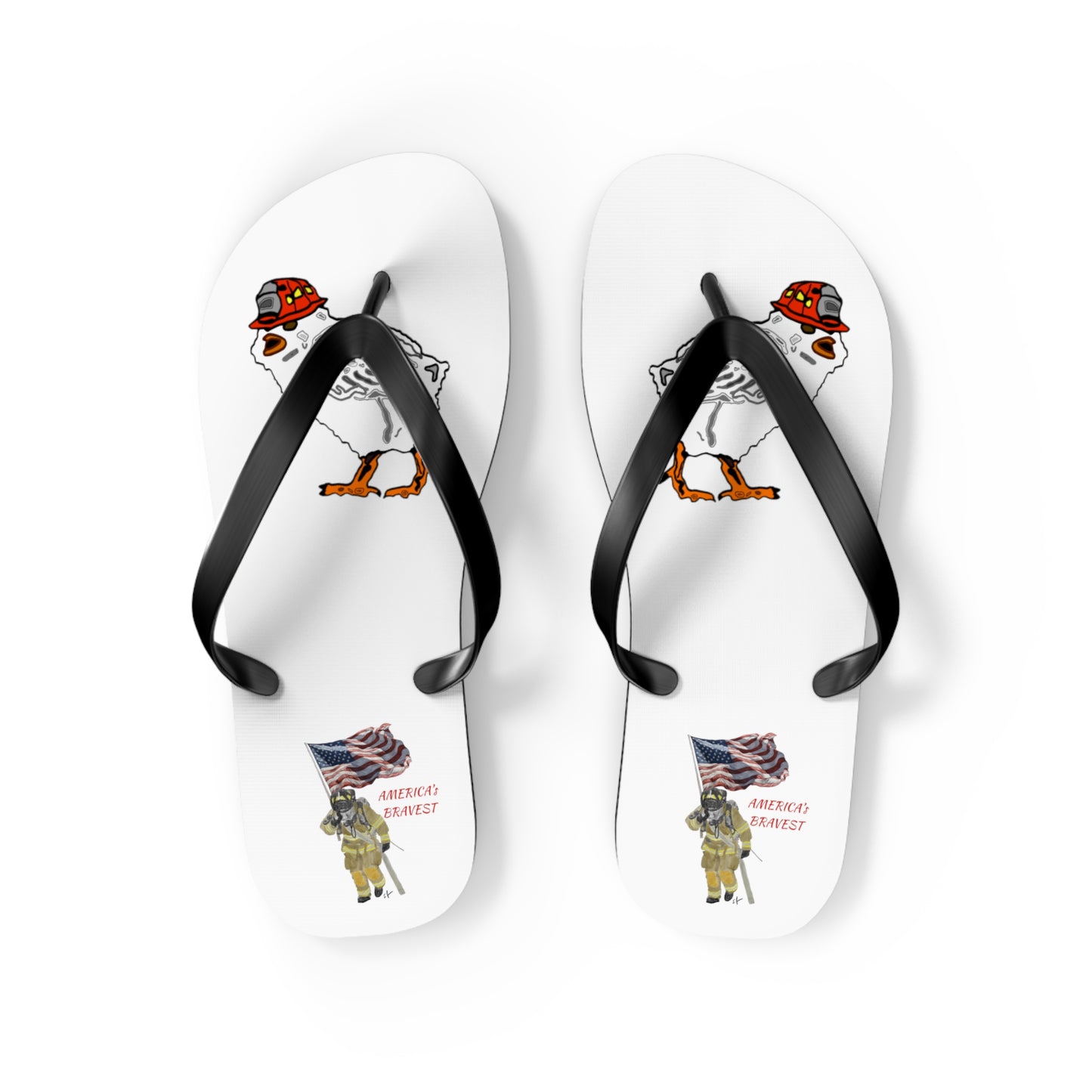 Firechick Designs Flip Flops |  Firefighter Firewoman Wife Wives Ladies in the Fire Service Family Sandals Beach Wear