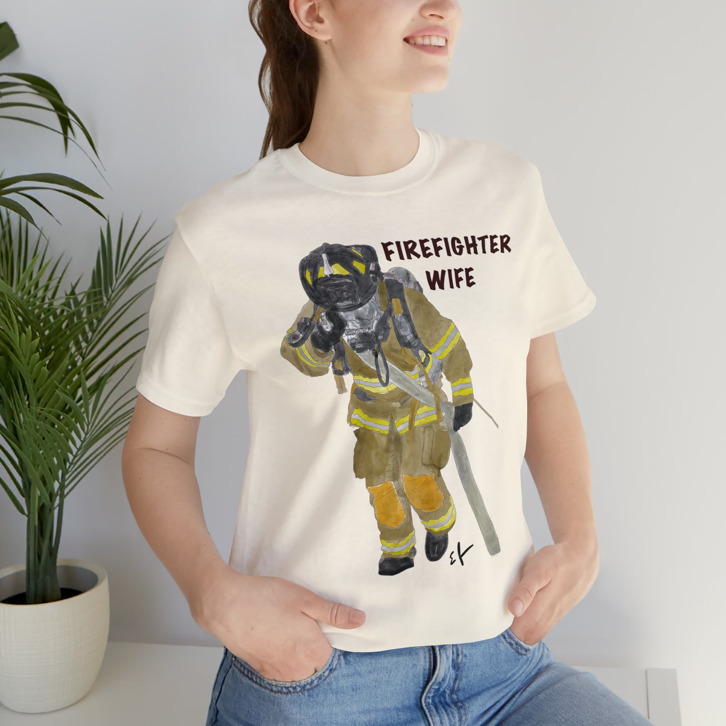 Firefighter Wife Unisex Jersey Short Sleeve Tee | Firefighter Spouse Shirt | Gift from Fireman Husband | Firefighter Wives Gifts