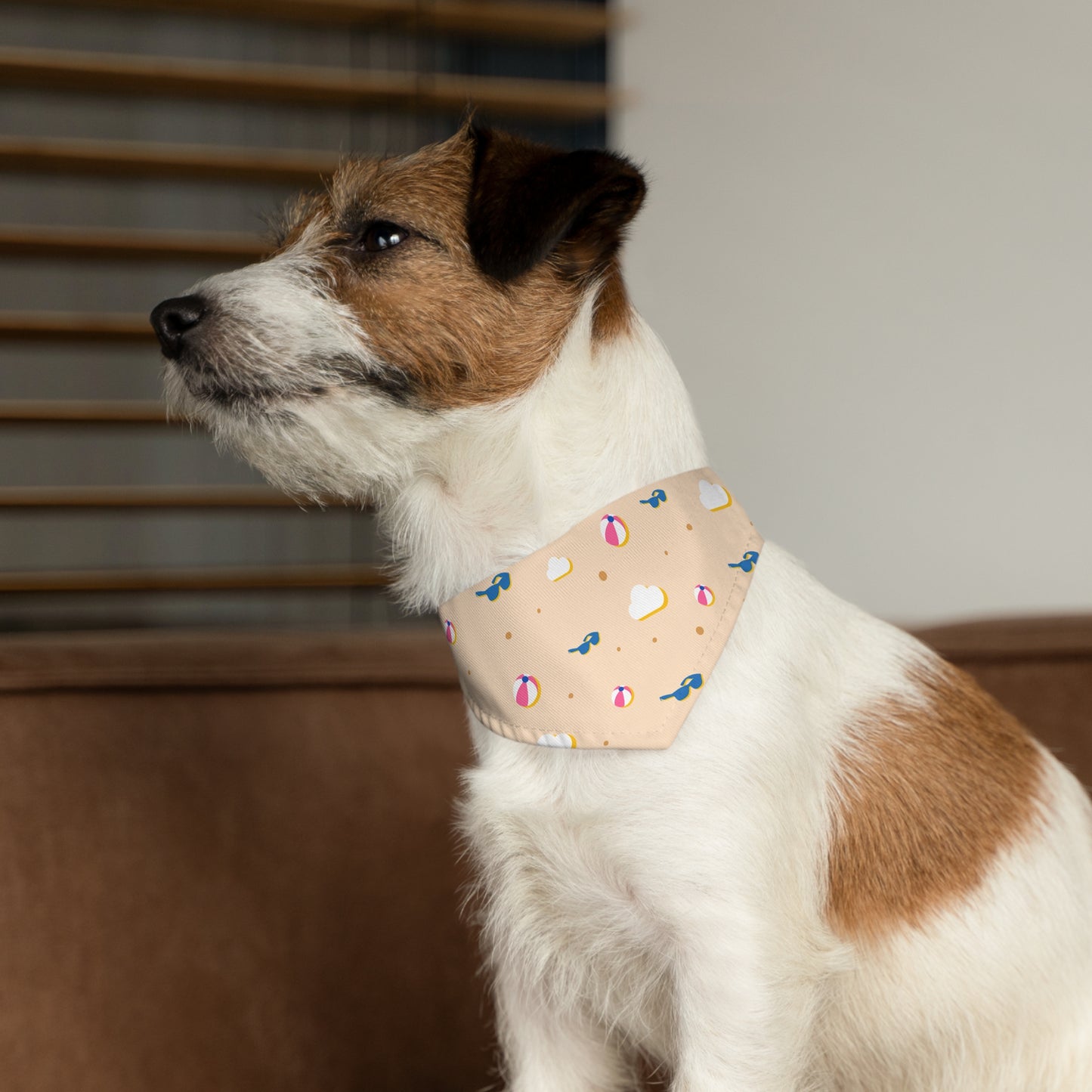 On the Beach Pet Bandana Collar | Seaside Coastal Summer Style Cool Fun Dog Cat Scarf Puppy Kitten Canine Feline Accessories