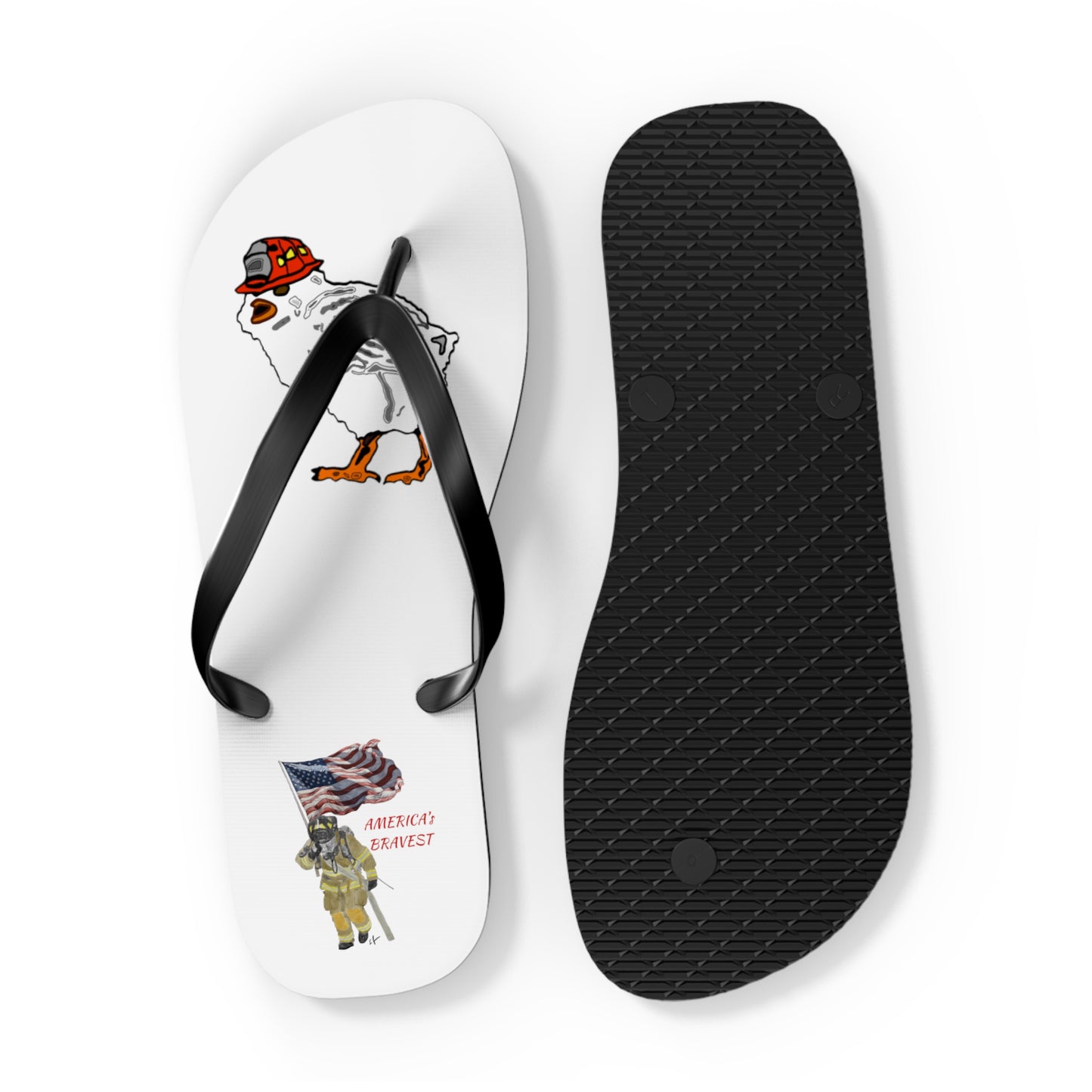 Firechick Designs Flip Flops |  Firefighter Firewoman Wife Wives Ladies in the Fire Service Family Sandals Beach Wear