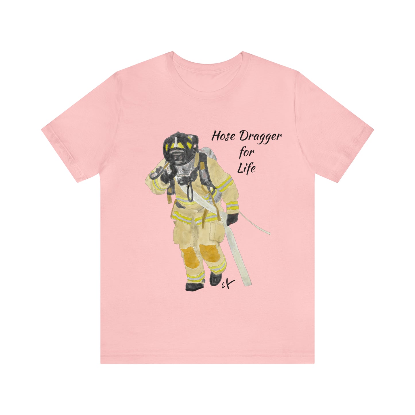 Firechick Designs Firefighter "Hose Dragger for Life" Unisex Jersey Short Sleeve Tee Firefighter Gift Firefighter Shirt