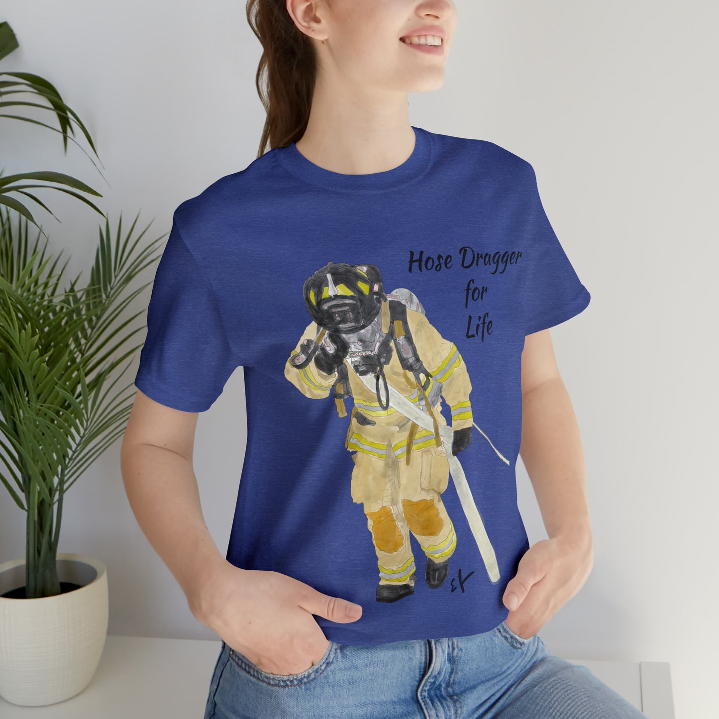 Firechick Designs Firefighter "Hose Dragger for Life" Unisex Jersey Short Sleeve Tee Firefighter Gift Firefighter Shirt