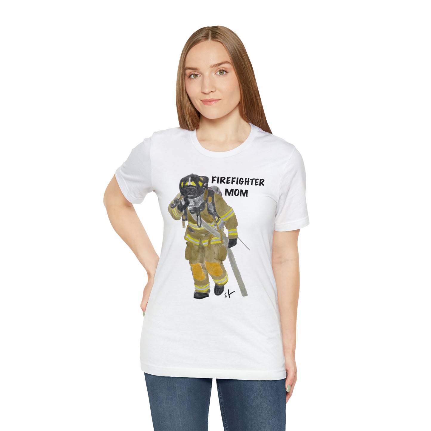 Firefighter Mom Unisex Jersey Short Sleeve Tee | Mother of Fireman Gift | Firemen Moms Mothers