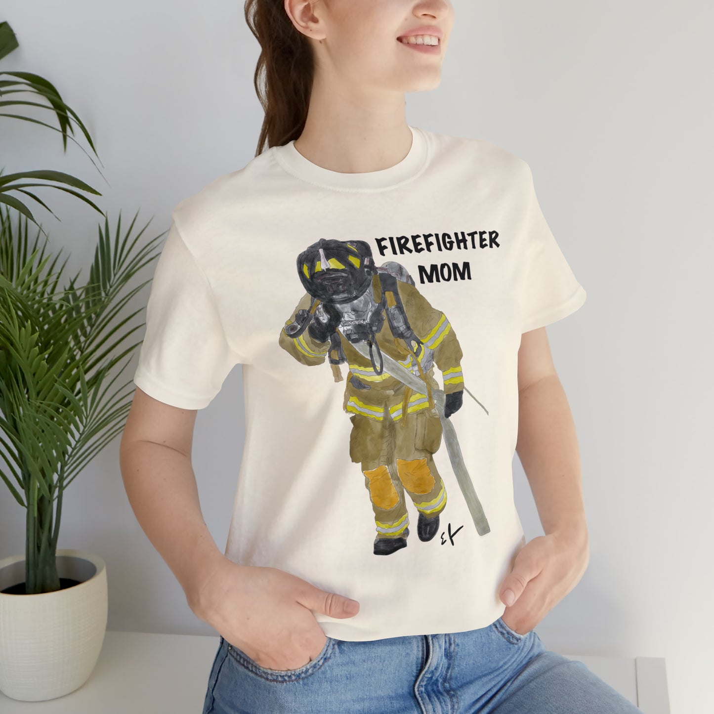 Firefighter Mom Unisex Jersey Short Sleeve Tee | Mother of Fireman Gift | Firemen Moms Mothers