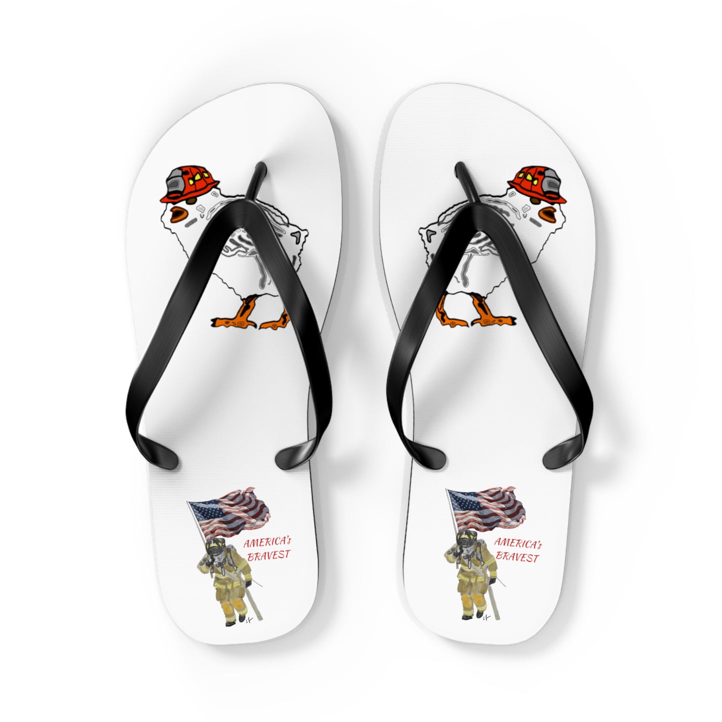 Firechick Designs Flip Flops |  Firefighter Firewoman Wife Wives Ladies in the Fire Service Family Sandals Beach Wear