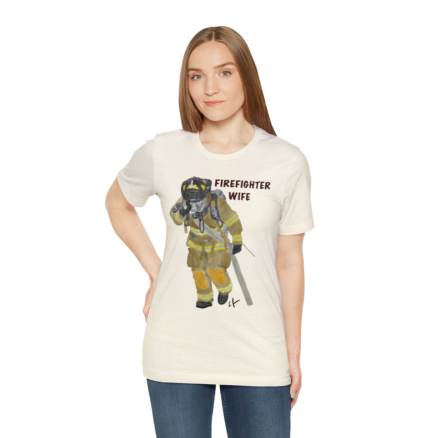 Firefighter Wife Unisex Jersey Short Sleeve Tee | Firefighter Spouse Shirt | Gift from Fireman Husband | Firefighter Wives Gifts