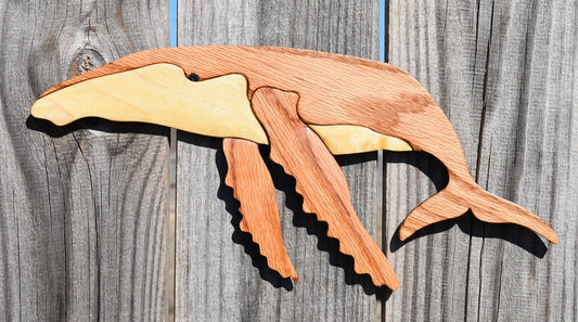 Wood Art / Humpback Whale / Coastal / Wood Decor / Oak and Poplar Wood / Home Decor / Wooden Wall Art