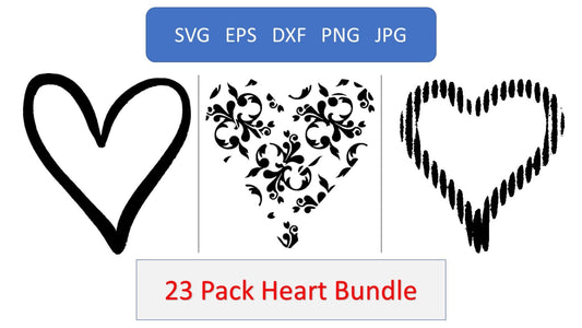23 Heart Svg Bundle, Open Heart, Doodle Hearts, Love, Valentine, Cricut,Png,Dxf, tshirts, mugs, cards