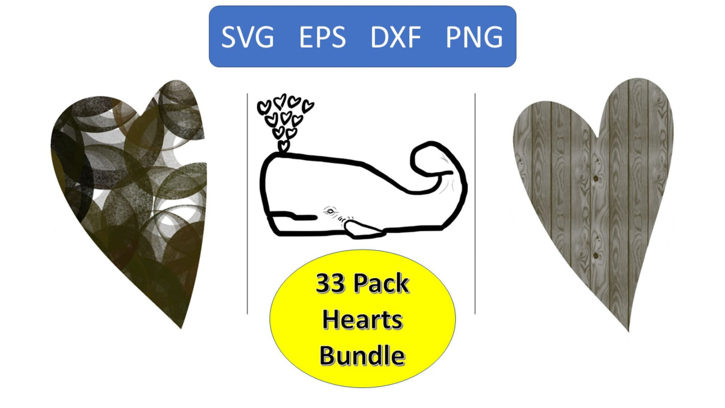 Hearts 33 Pack Bundle svg png eps dxf files